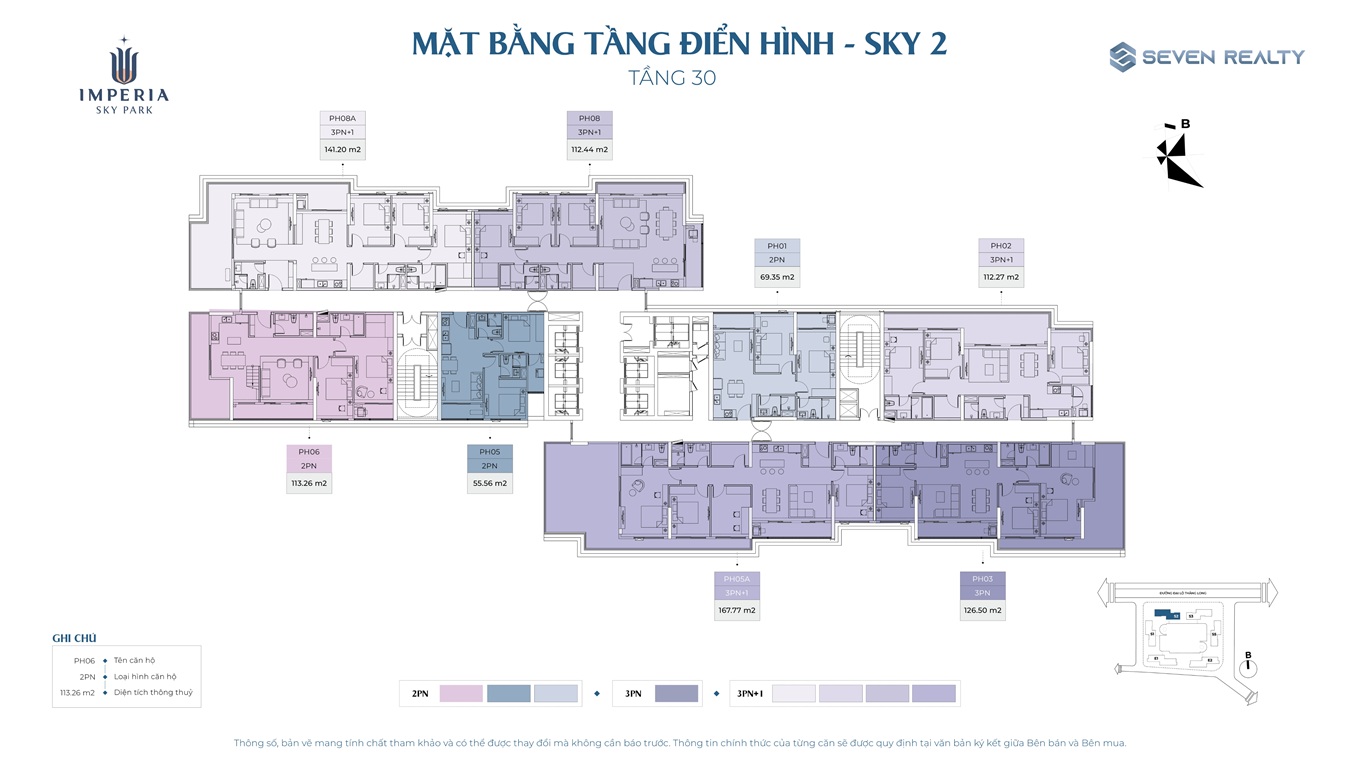 Mặt bằng tầng 30 tòa Sky 2 Imperia Sky Park