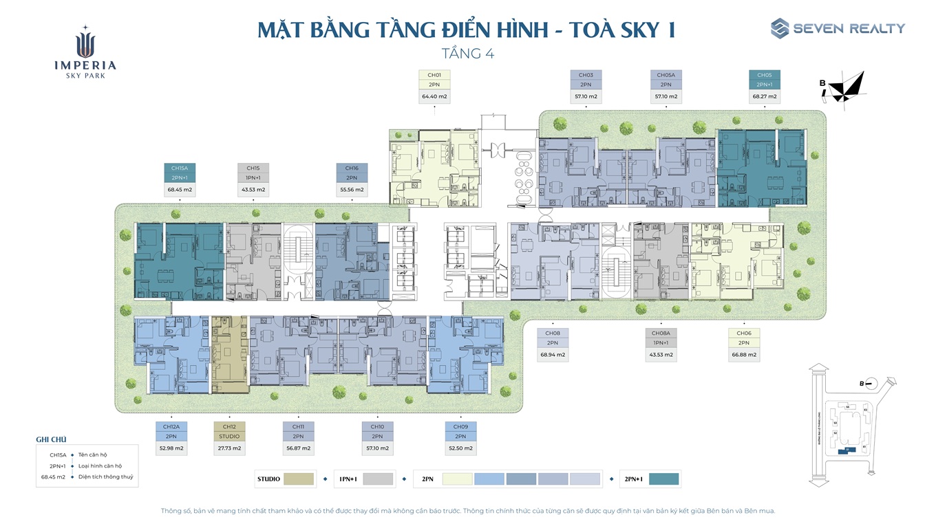 Mặt bằng tầng 4 tòa Sky 1 Imperia Sky Park