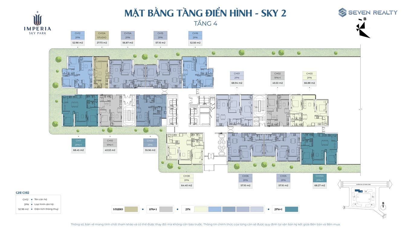 Mặt bằng tầng 4 tòa Sky 2 Imperia Sky Park