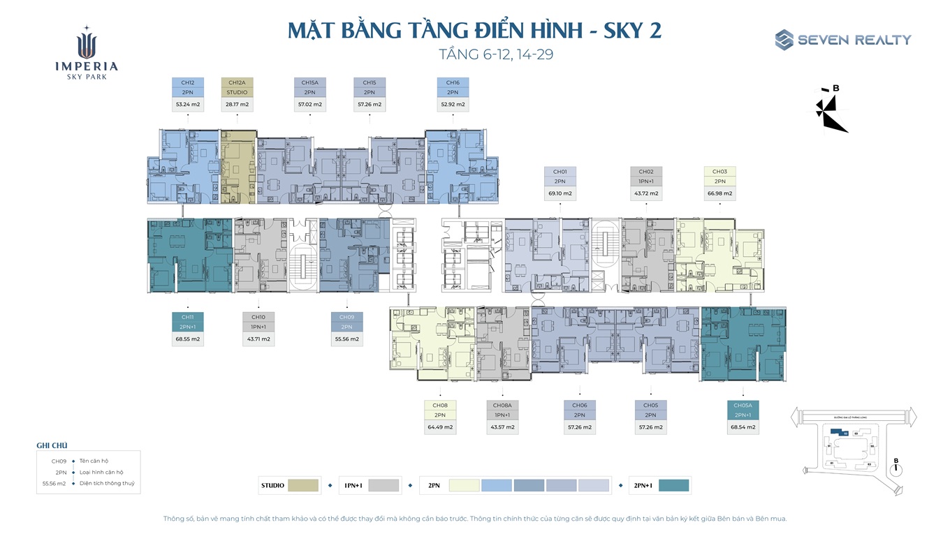 Mặt bằng tầng 6-12 14-29 tòa Sky 2 Imperia Sky Park