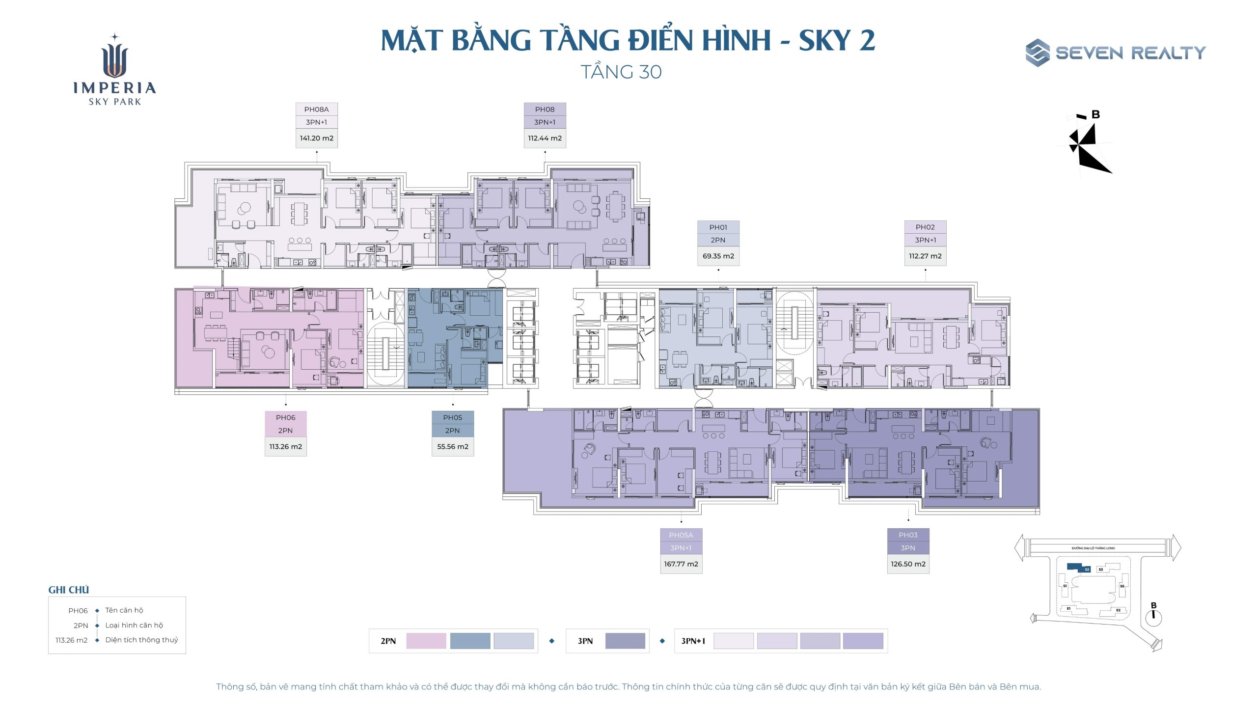 Mặt bằng tầng 30 tòa Sky 2 Imperia Sky Park