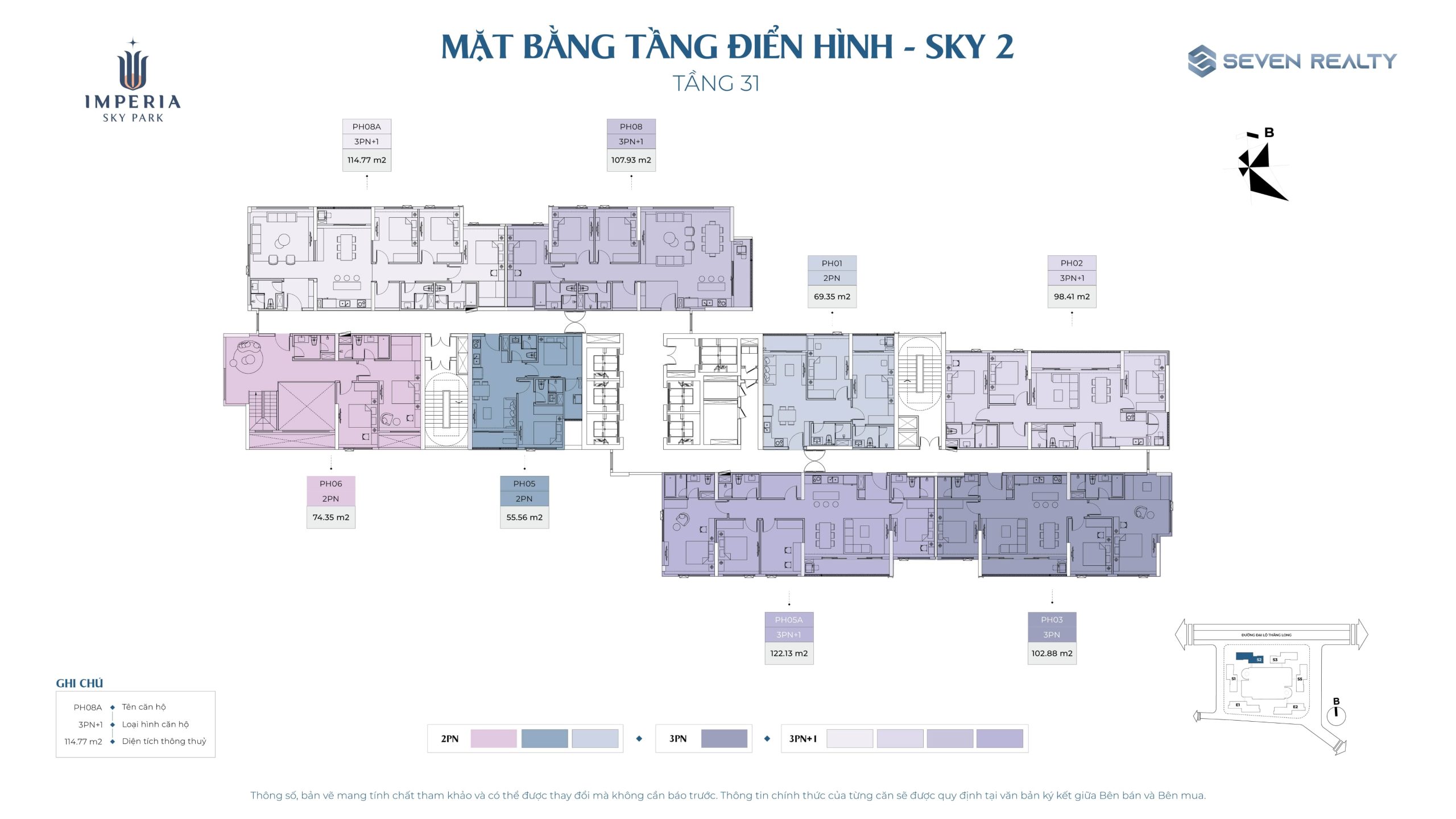 Mặt bằng tầng 31 tòa Sky 2 Imperia Sky Park