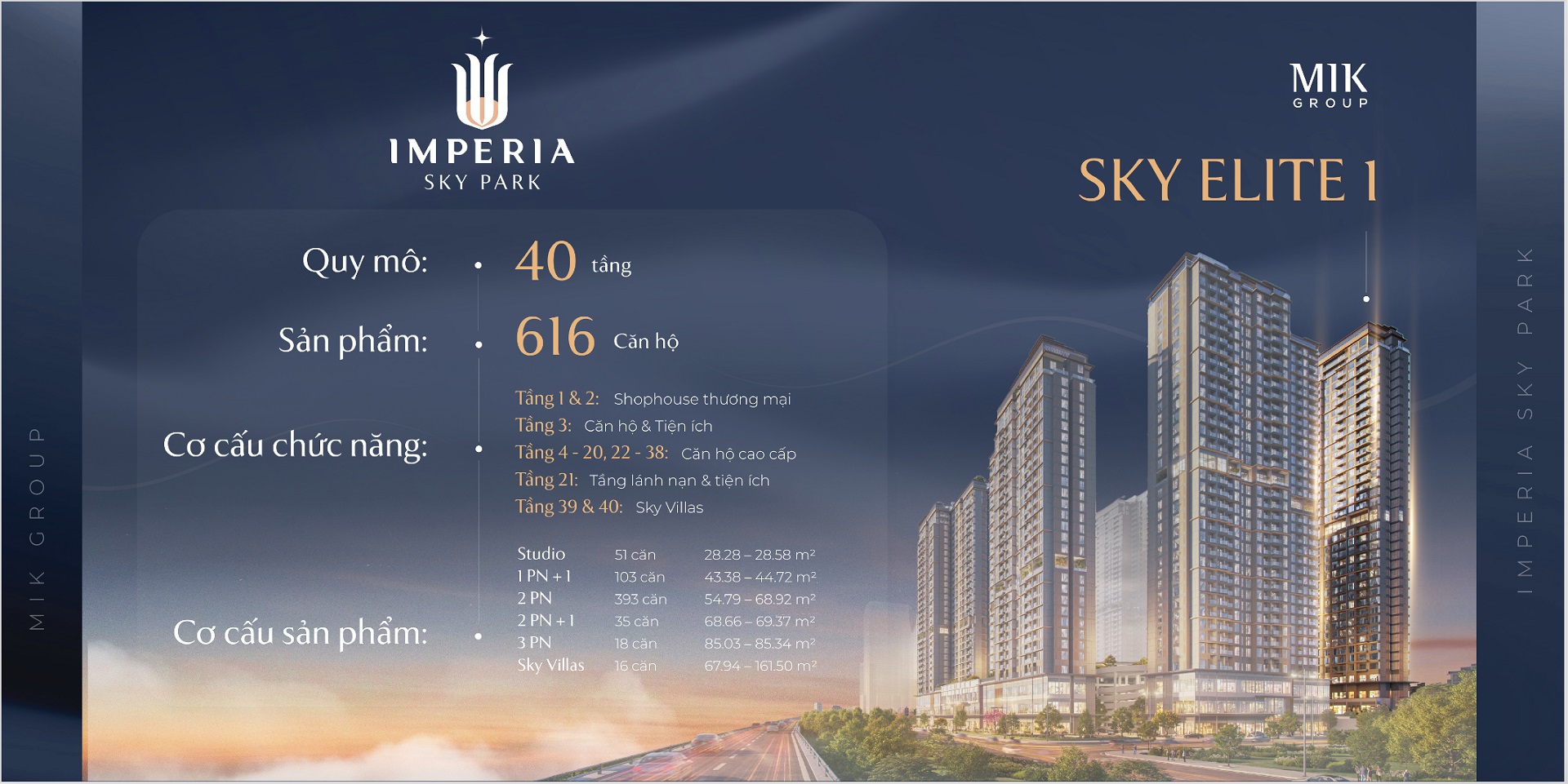 Mặt bằng tòa elite 1 Imperia Sky Par
